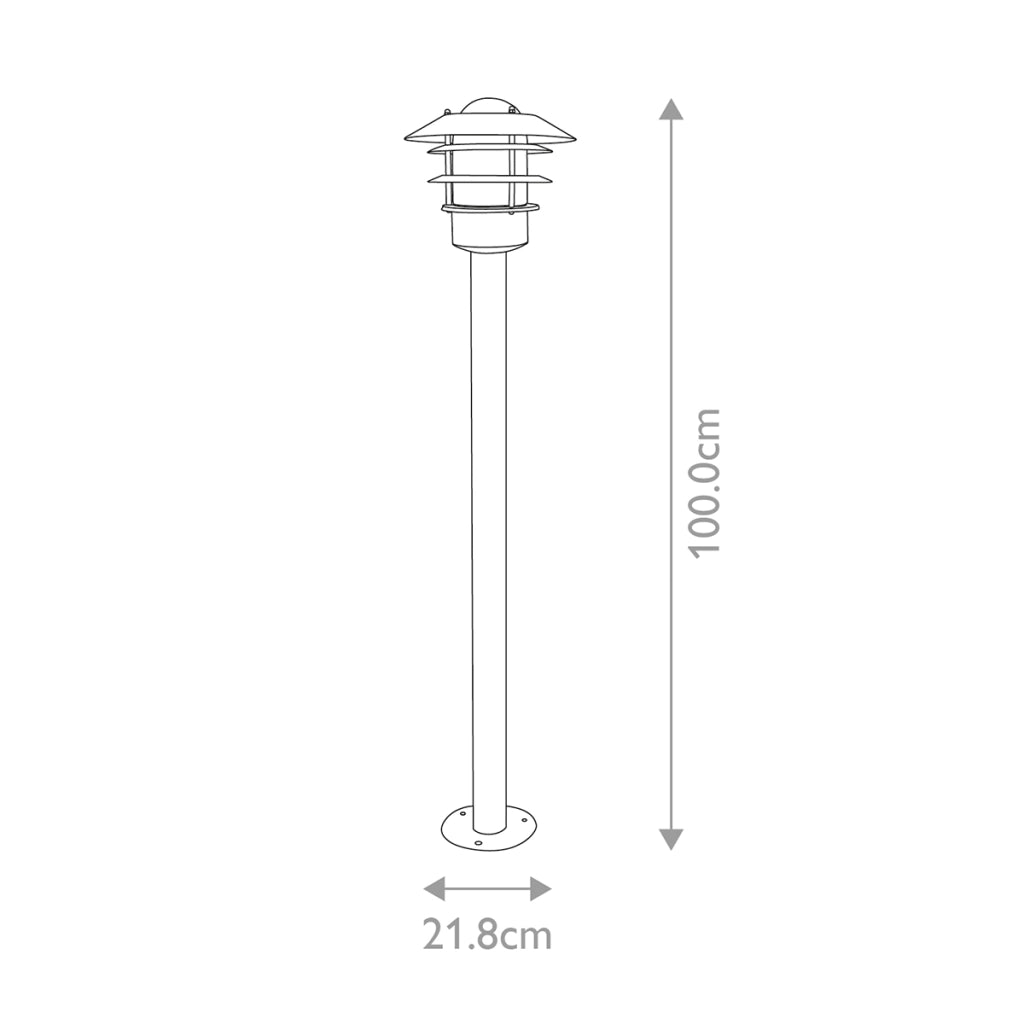 Paletto luce da giardino inox argento E27 60W Elstead