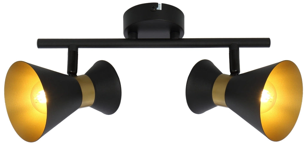 Plafoniera Reality Breda nero/oro metallo 2 spot E14 40W