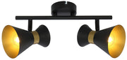 Plafoniera Reality Breda nero/oro metallo 2 spot E14 40W