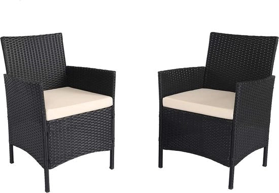 Set di 2 polirotan sedie bianche