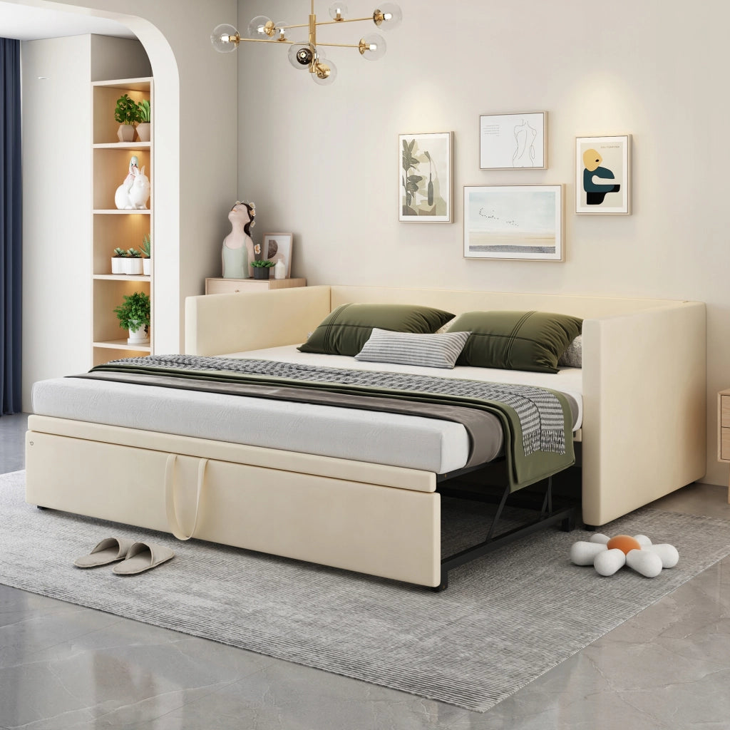 Letto a scomparsa imbottito - Xylo - 90x180x200 - Beige