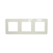 Cornice tripla bianca in PC per presa e interruttore 225x83 mm