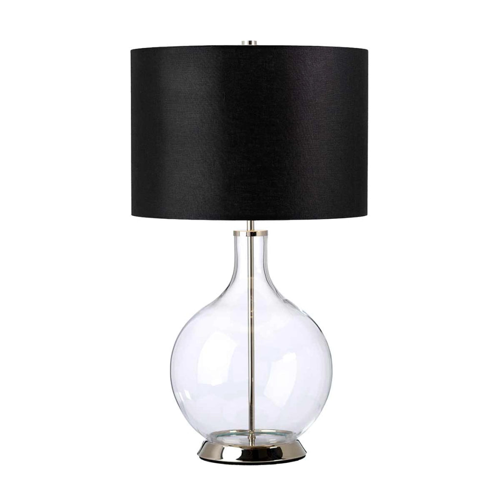 Lampada da tavolo vetro nichel paralume nero Orb E27 Elstead