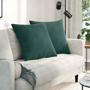 Cuscini da Divano 2 pcs Verde Scuro 80 x 80 cm Tessuto in Cords 42014059