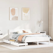 Letto senza Materasso-Struttura Letto Bianco 120x200 cm Legno Massello di Pino 265561