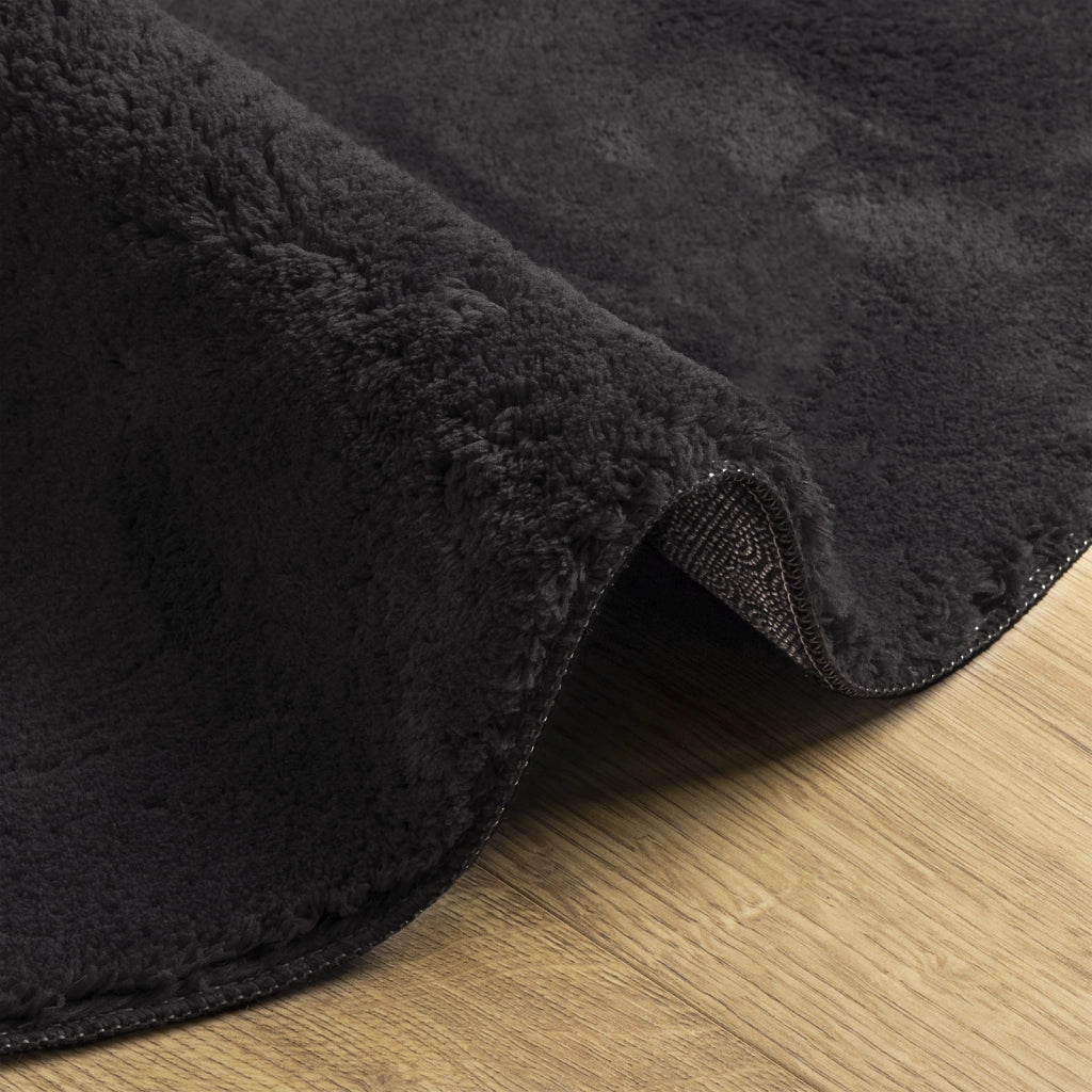 Tappeto Nero 140x200 cm Poliestere Antiscivolo