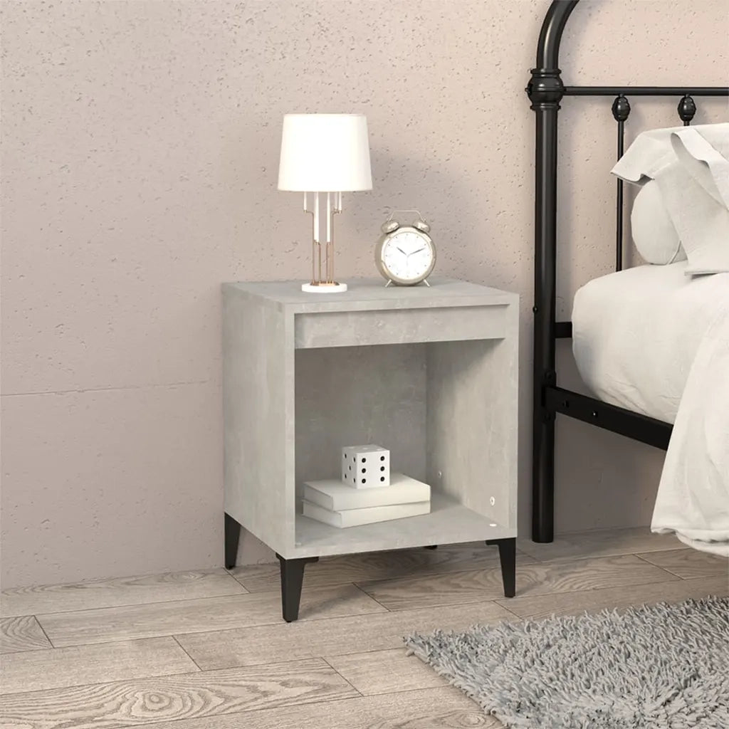 Comodino Grigio Cemento 40x35x50 cm 821882