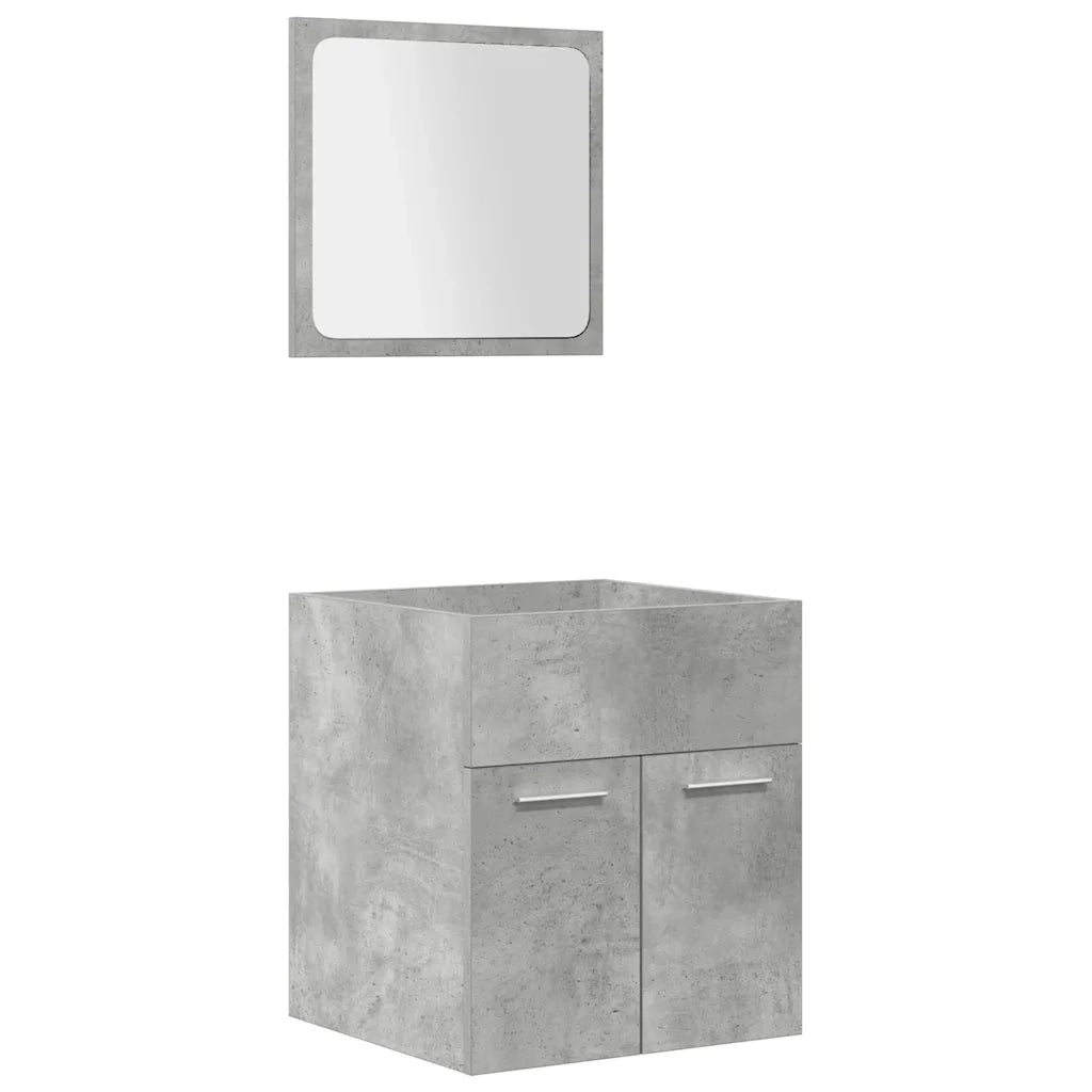 Set Mobili da Bagno 5 pz Grigio Cemento in Legno Multistrato 3324904