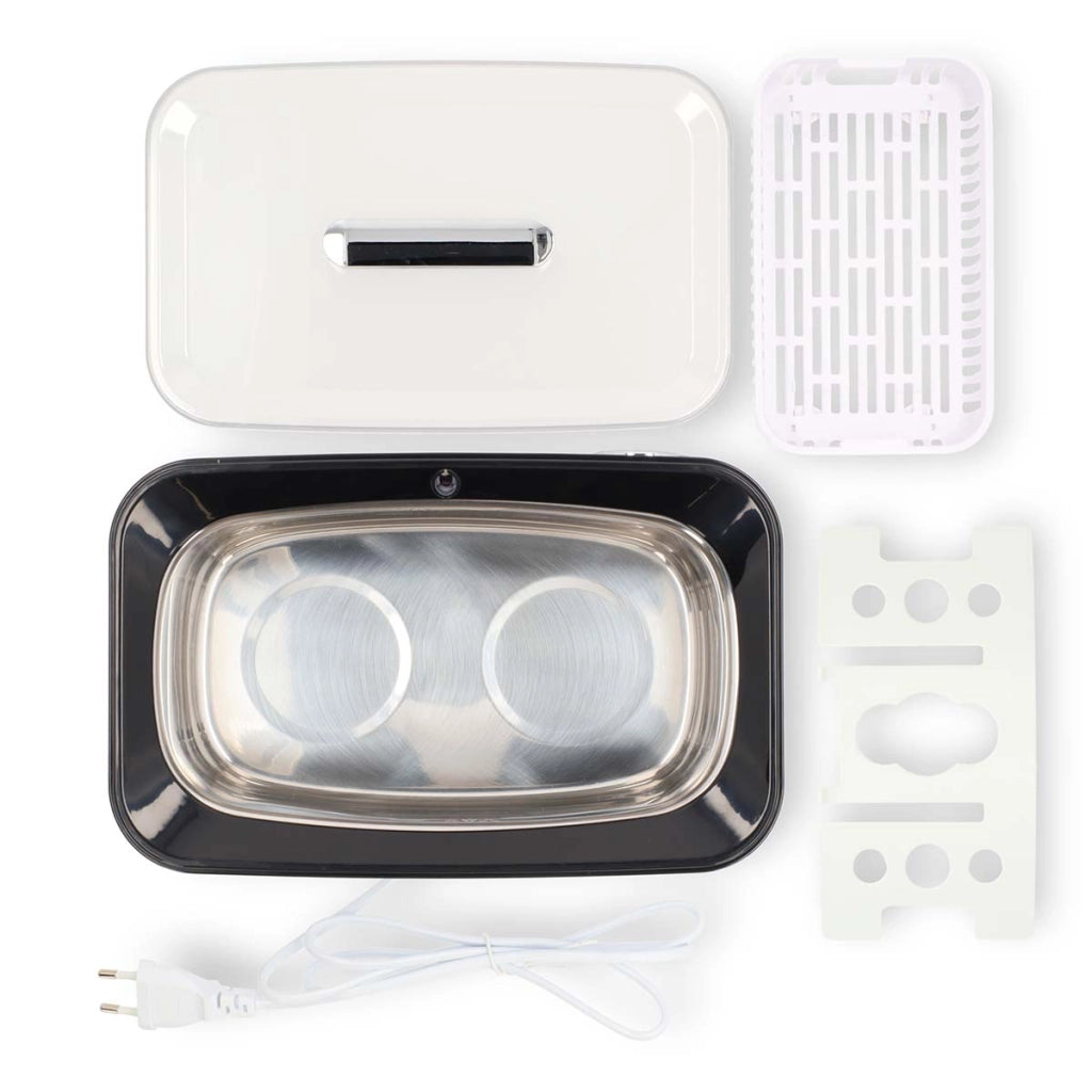 Pulitore Gioielli 1800 ml LED a ultrasuoni con Timer Bianco Nedis
