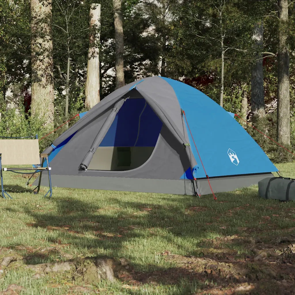 Tenda da Campeggio a Cupola per 6 Persone-Tenda per Escursionismo Blu Impermeabile