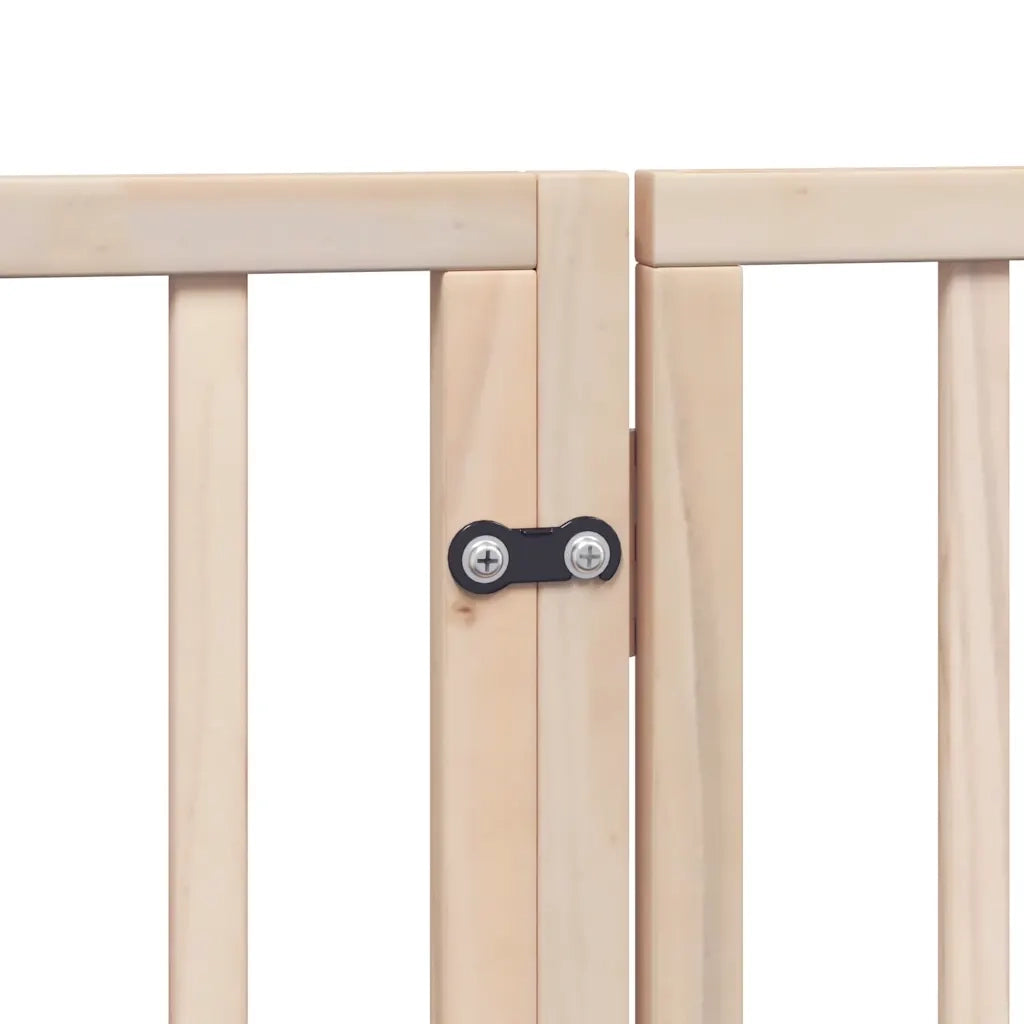 Cancelletto per cani con porta pieghevole 6 pannelli 300 cm in legno di pioppo 352175