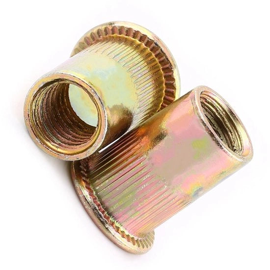 Set di Viti a Rivetto - 100 pezzi M3-M12 - Viti a Rivetto con Testa Piana - Funzione di Avvito - Superficie Antiscivolo - Installazione Comfortevole - Viti a Rivetto con Avvito