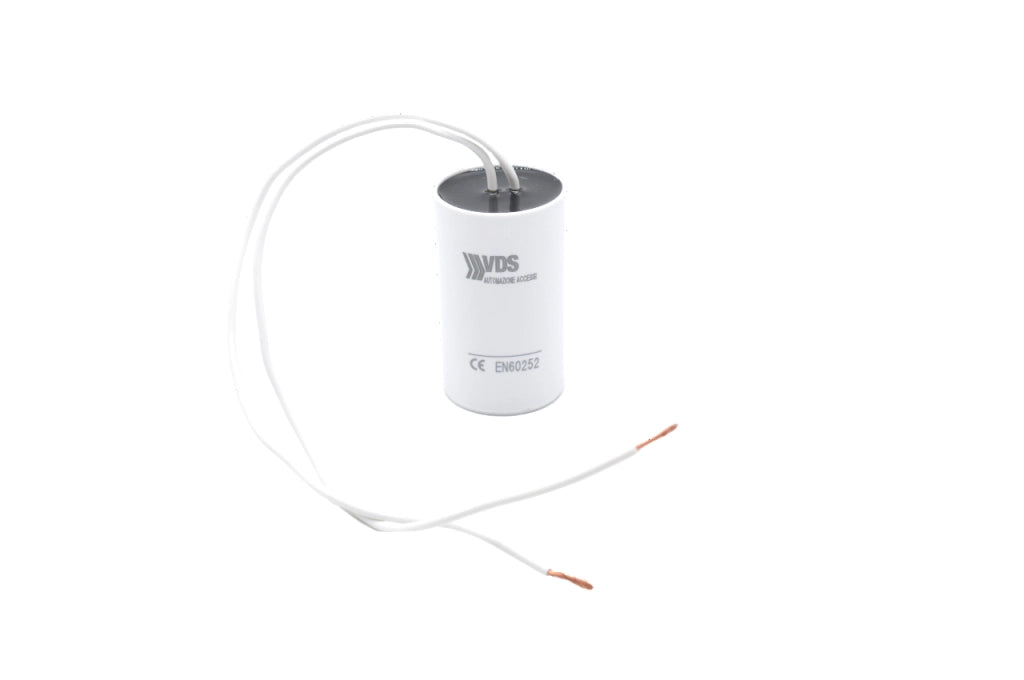 Condensatore da 25 UF mf microfarad per motori elettrici con cavi isolati 150mm