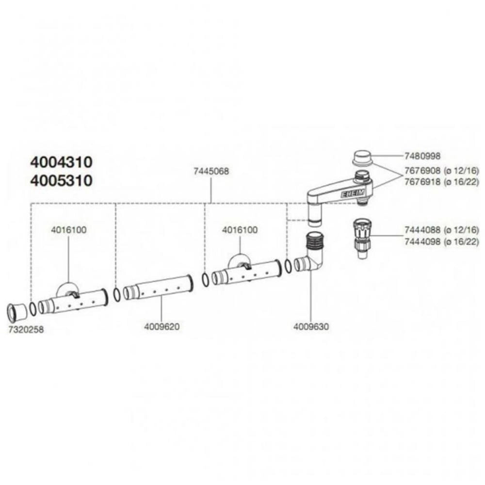 EHEIM 4004310 set di mandata per tubi 12/16