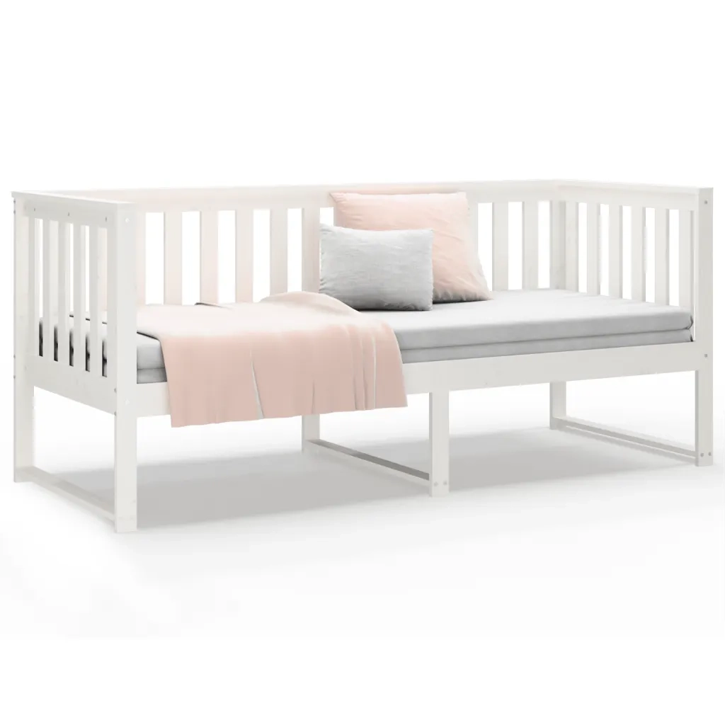 Letto singolo | Letto per adulti | Dormeuse senza Materasso Bianca 80x200 cm Legno Massello Pino