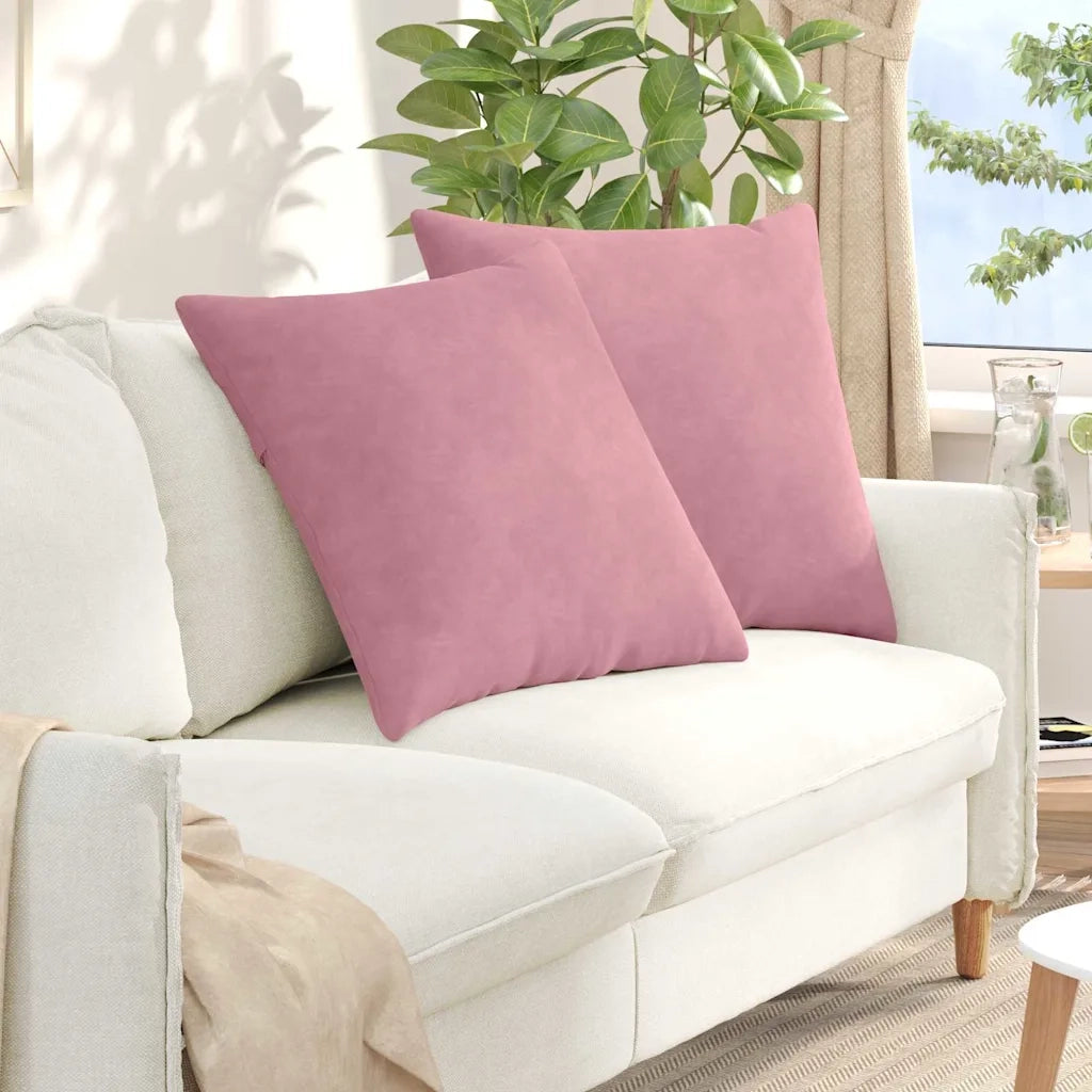 Cuscini da Divano 2 pcs Rosa 80 x 80 cm Tessuto in Cords 42014061