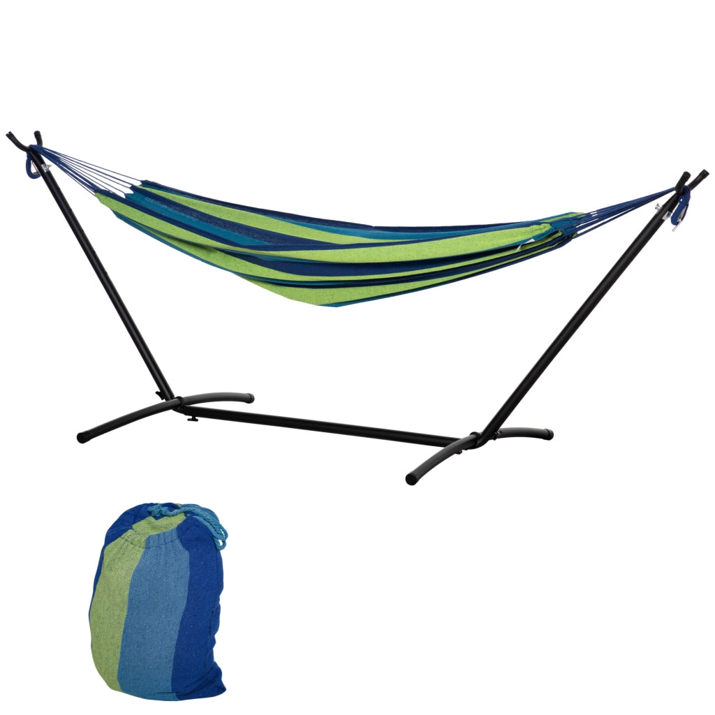 Amaca con supporto ¨C zephmum ¨C verde e blu 310x117 cm