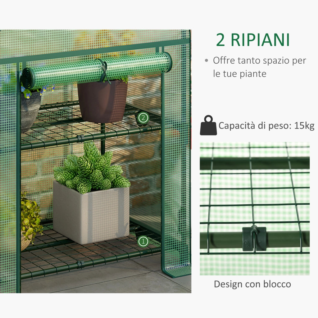 Serra da Giardino con Ripiani ¨C Minimal ¨C Verde, Metallo, 69x49x92cm