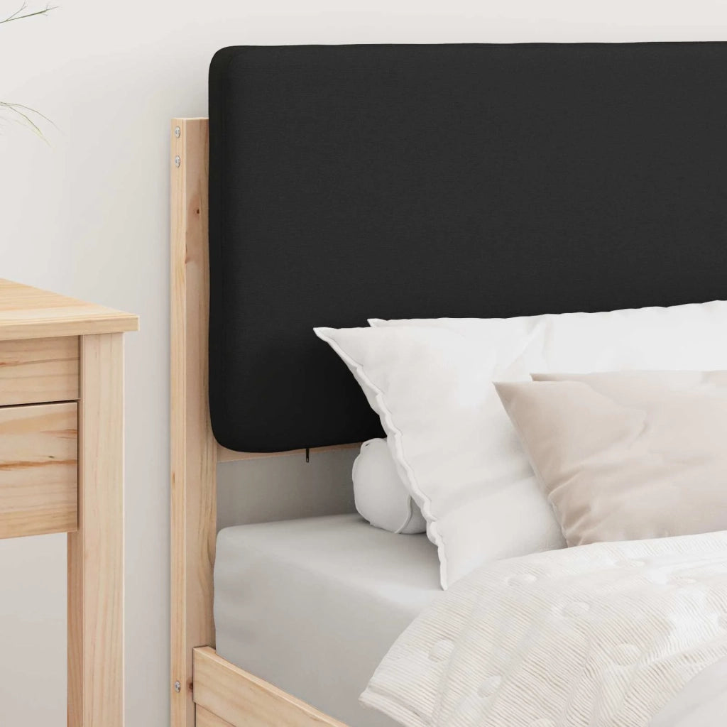 Letto con Testiera Rivestita-Struttura Letto con Testiera Nero 90 x 200 cm Pino massello 833758