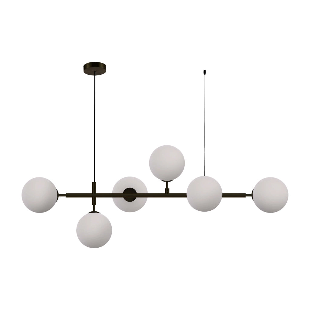 Lampadario Alisa 6 luci E14 nero/bianco Light Prestige