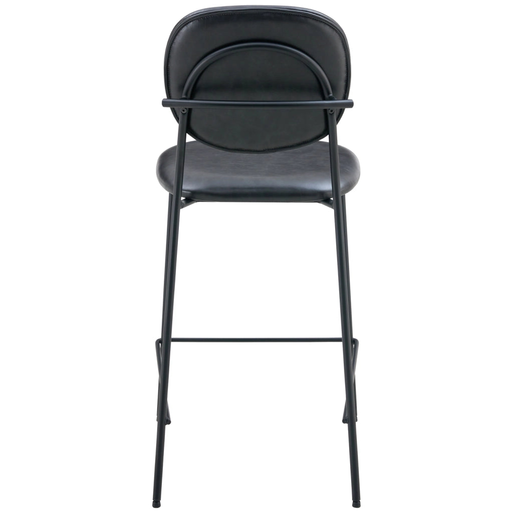 Set di 2 sgabelli da bar EDMOND in similpelle nera