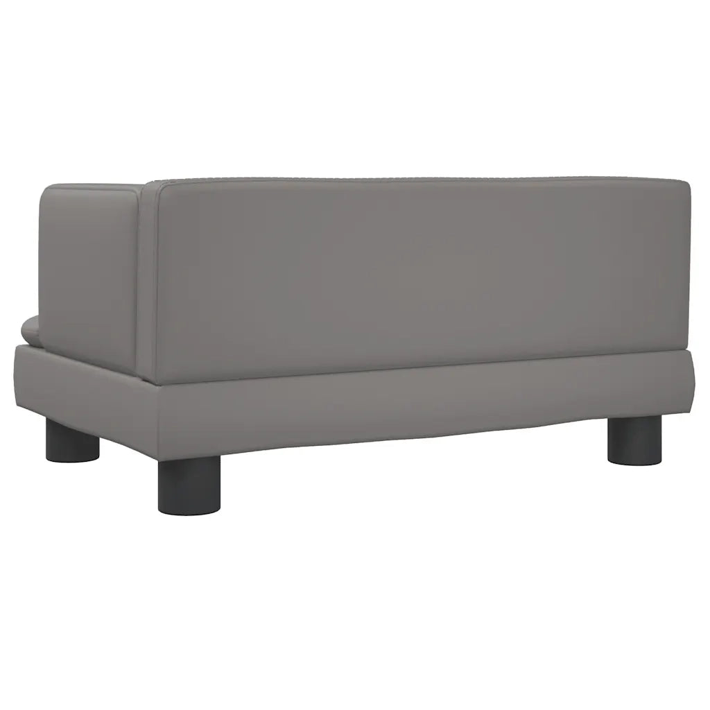 Divano per Bambini-Sofa-Divanetto Grigio 60x40x30 cm in Similpelle