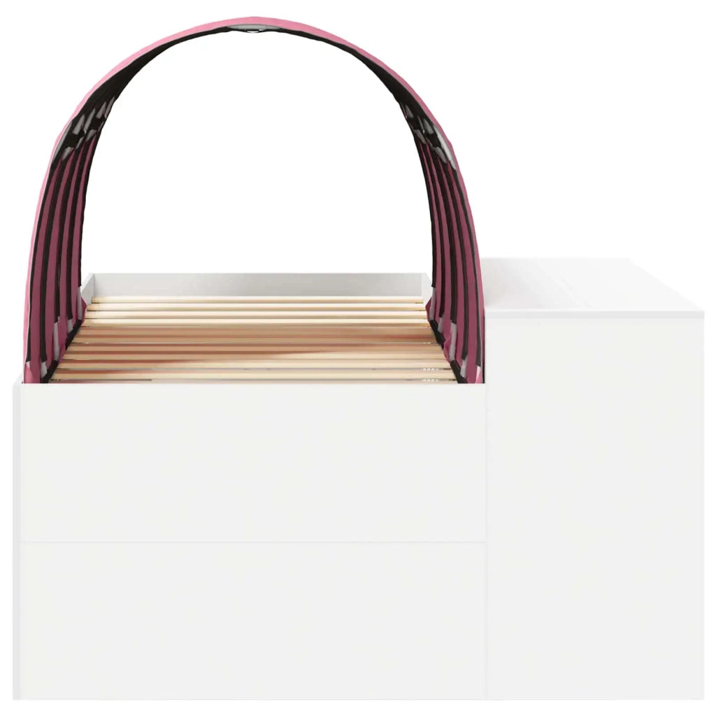 Letto con Tunnel 3 pz Bianco e Rosa Legno ingegnerizzato 3423668