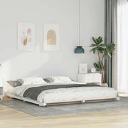Struttura del letto Bianco 200 x 220 cm Pino massello 873140
