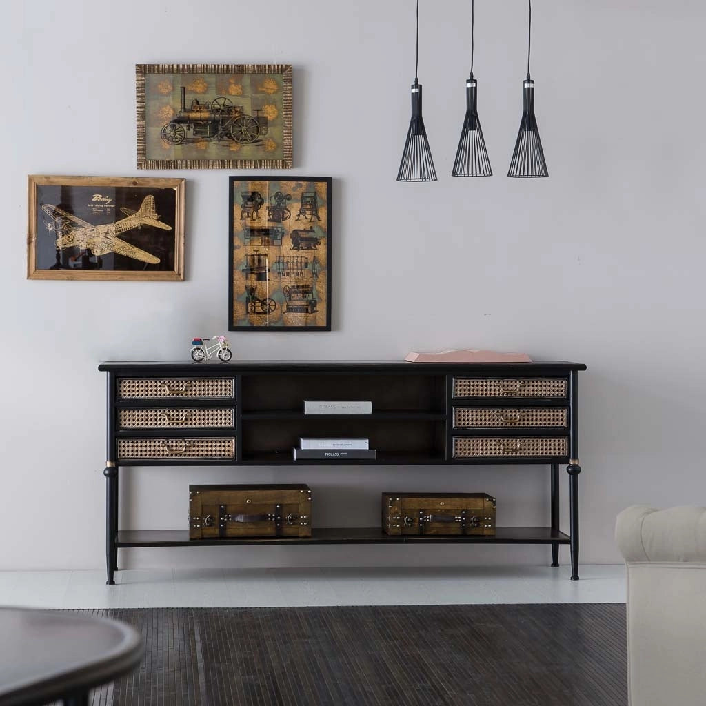 Credenza in metallo marrone 180x45x80h