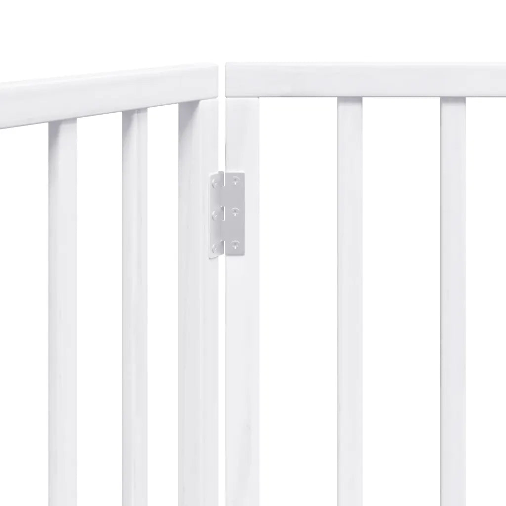 Cancelletto per cani pieghevole a 3 pannelli bianco 150 cm in legno di pioppo 352182
