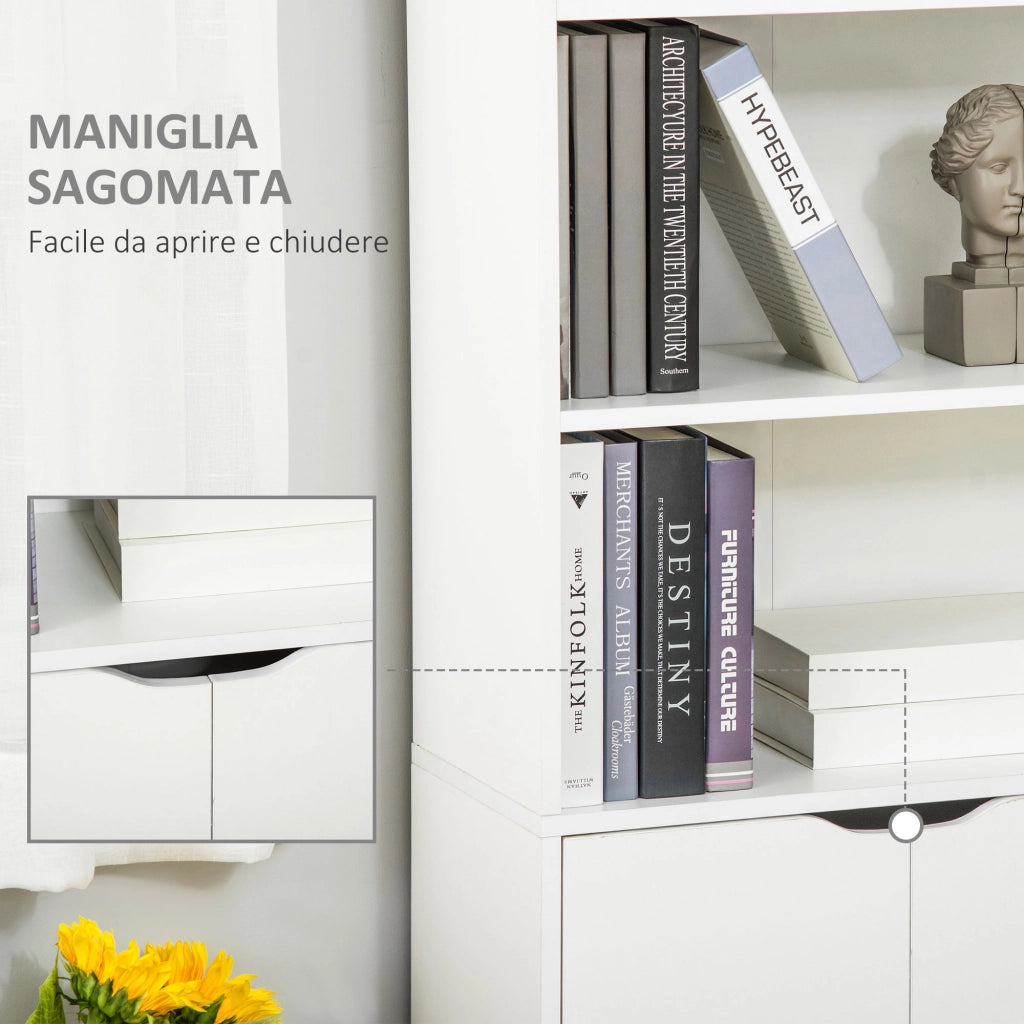 Libreria con ante ¨C Xylo ¨C legno bianco 4 ripiani 59x29x180cm