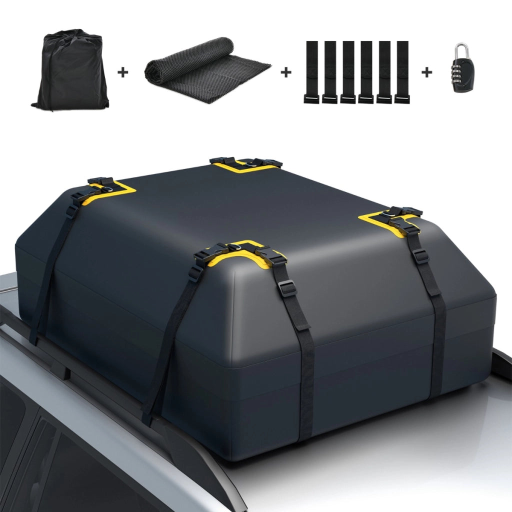 Borsa per tetto auto da 0,4m3, Borsa impermeabile per tutti i veicoli con tappetino antiscivolo Nero 83x112x43cm