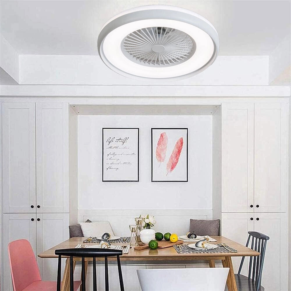 Plafoniera led 62W ventilatore 6 velocità CCT con telecomando e gestibile da APP cambia 3 tonalità luce bianca calda fredda