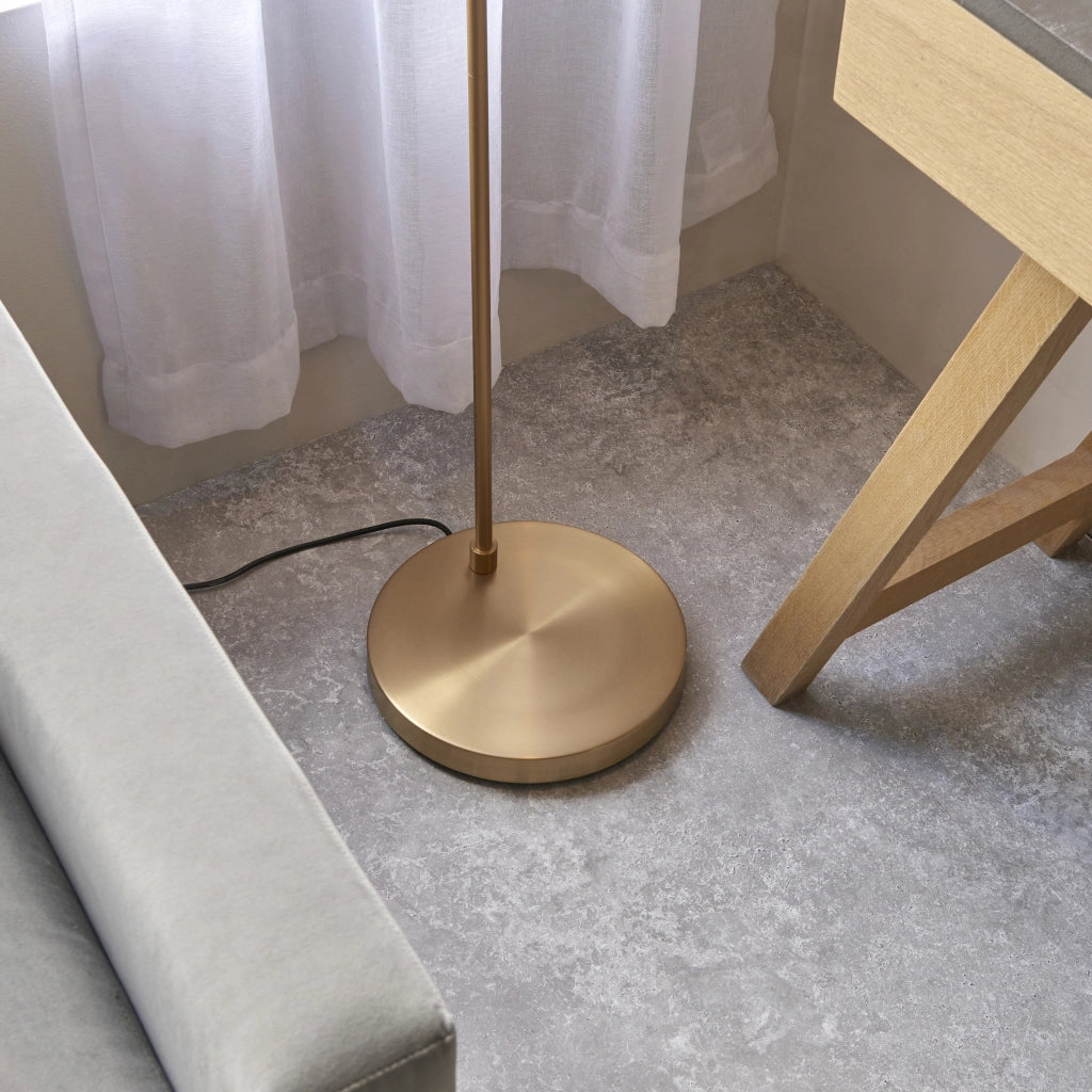 Lampada da terra industriale ottone antico E27 Endon