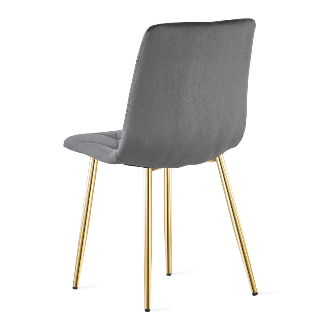 Sedia Libra in velluto grigio scuro con gambe dorate
