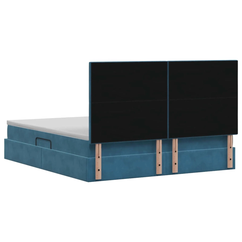 Letto con contenitore e materasso Blu Scuro 160 x 200 cm 3459763