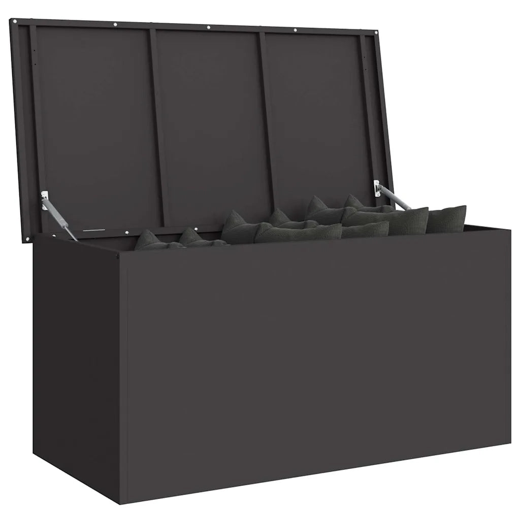 Scatola di Stoccaggio Esterno Nero 100 x 50,5 x 50 cm Acciaio 874560