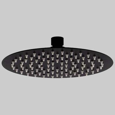 SOFFIONE DOCCIA INOX TONDO NERO  Dm 250     MADE IN ITALY