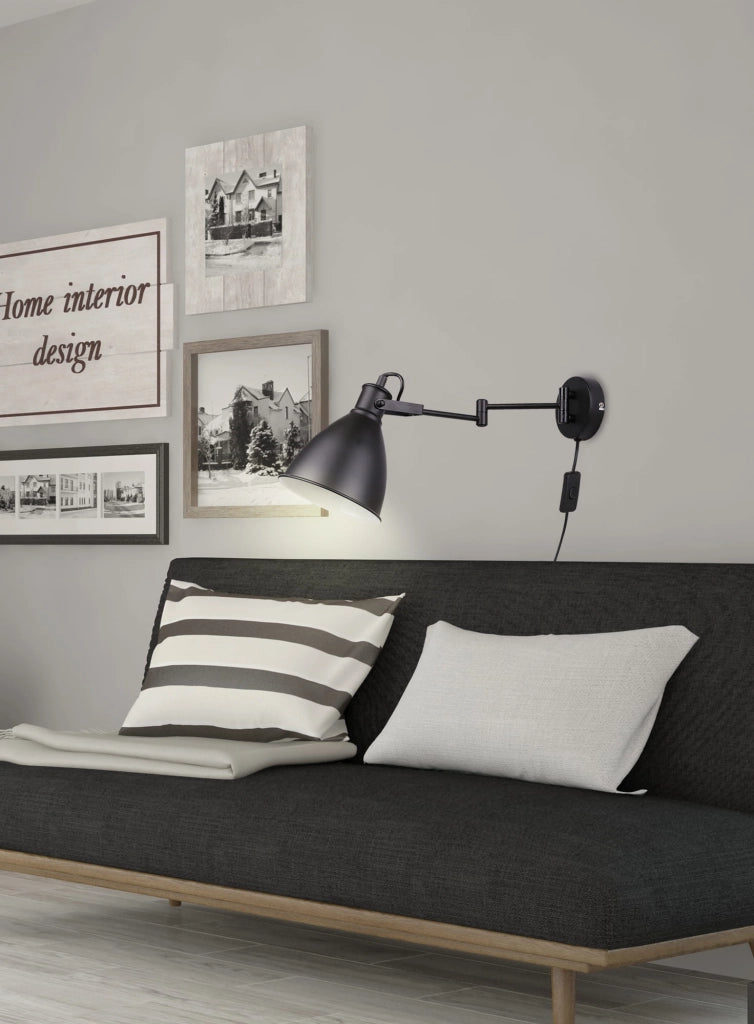 Applique Candellux Espera metallo nero/bianco E14 1 luce