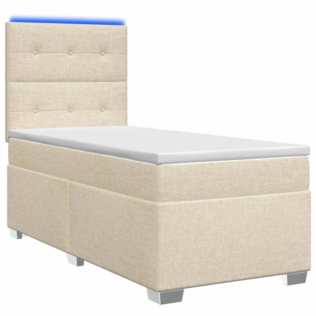 Letto box spring con materasso Crema 80 x 200 cm Tessuto 3454745