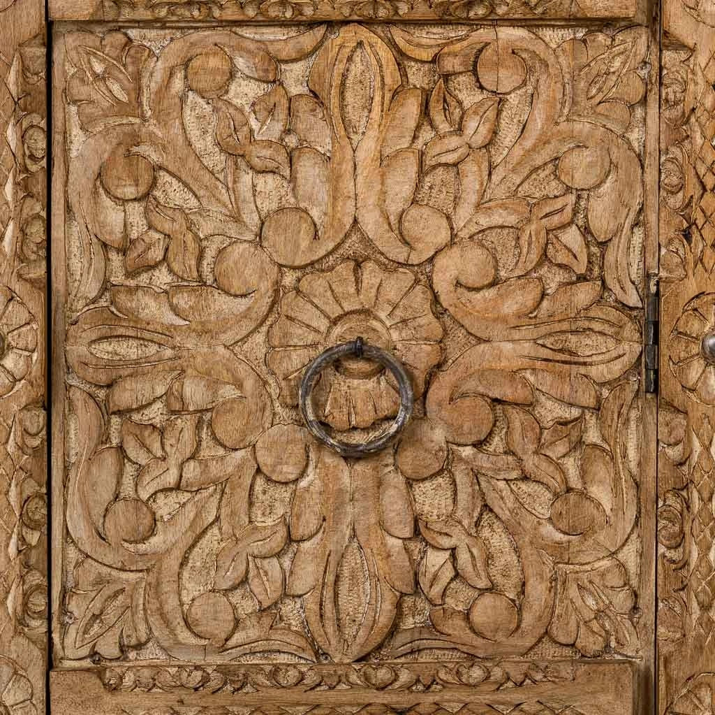 Armadio artigianale in legno marrone, 53x40x149h cm
