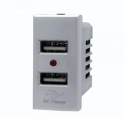 Trade Shop - Modulo Presa Caricatore Usbx2 5v 2,1a Grigio Silver Compatibile Bticino Axolute -