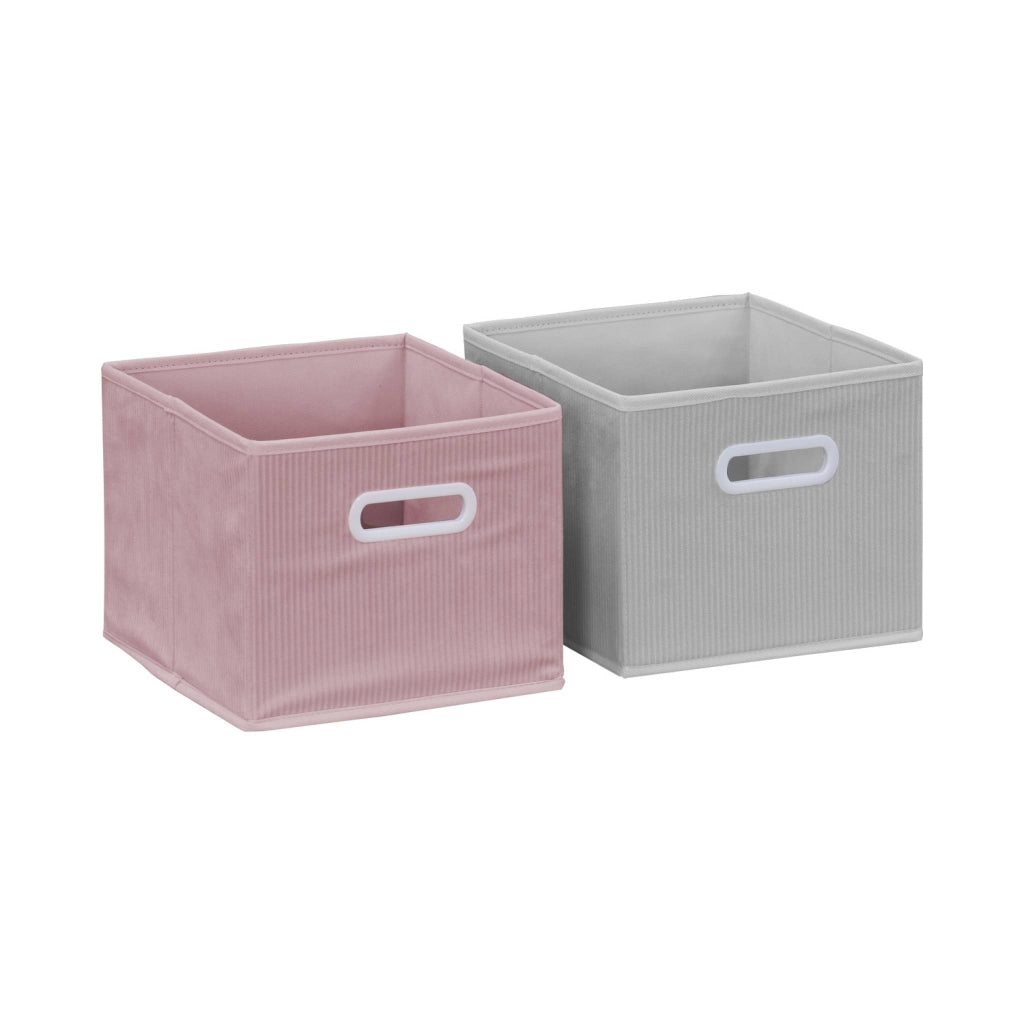 Libreria per bambini con 6 cestini in velluto, rosa