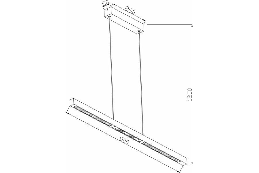 Lampada a sospensione moderna nera 90cm LED 20W Cassie