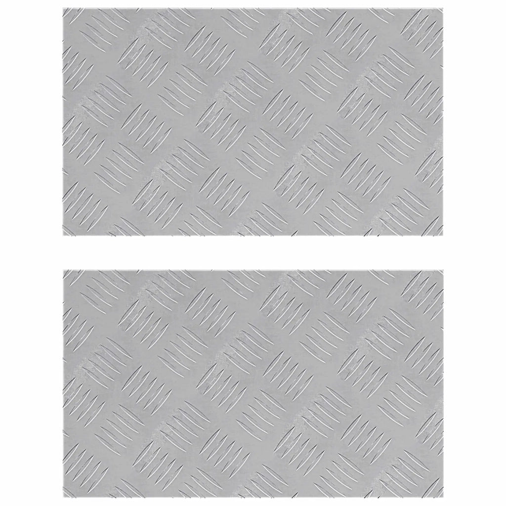 Gradini per Scale 2 pz | Tappetini per scale autoadesivi Argento 50 x 30 cm Alluminio