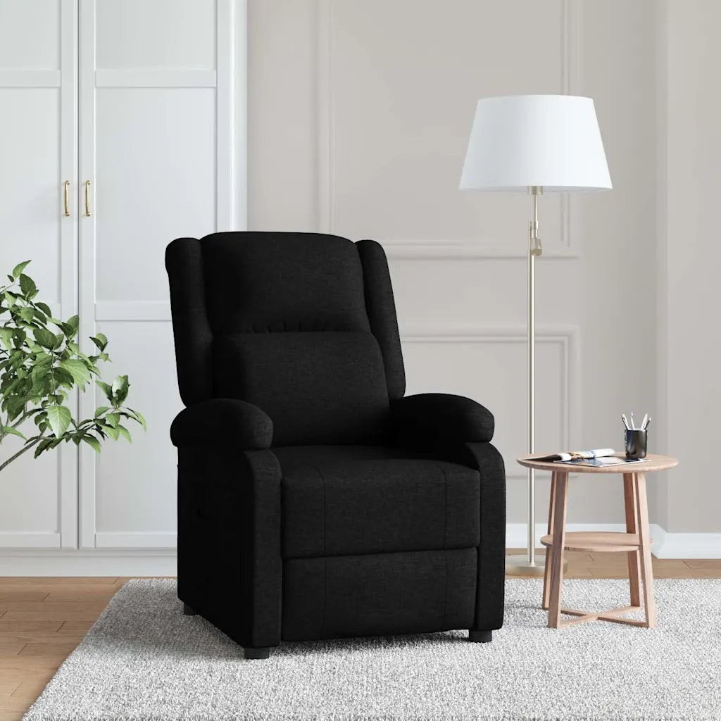 Poltrona | Sedia Relax Reclinabile in Tessuto Nero