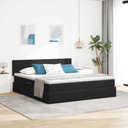 Letto con Contenitore con materasso Nero 100 x 200 cm