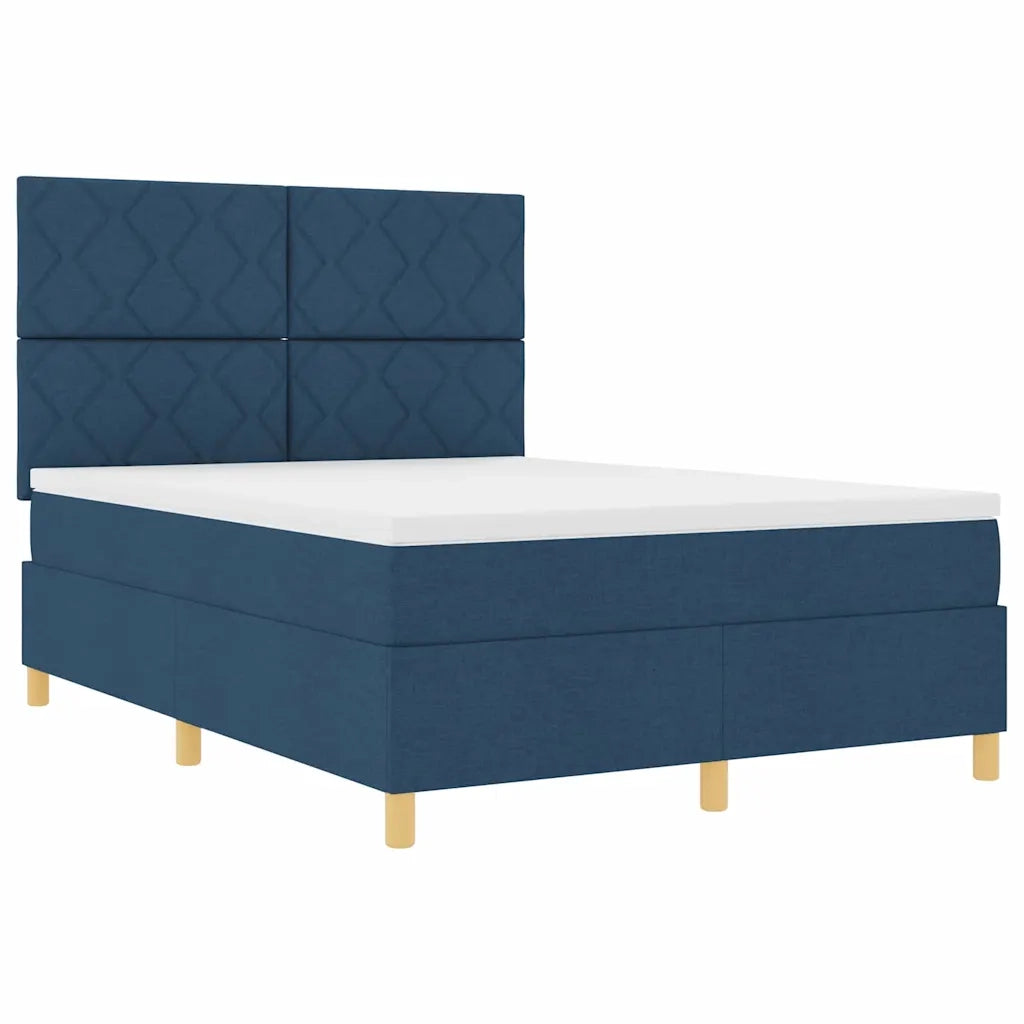 Letto a molle con materasso Blu 140 x 190 cm Tessuto 3343179