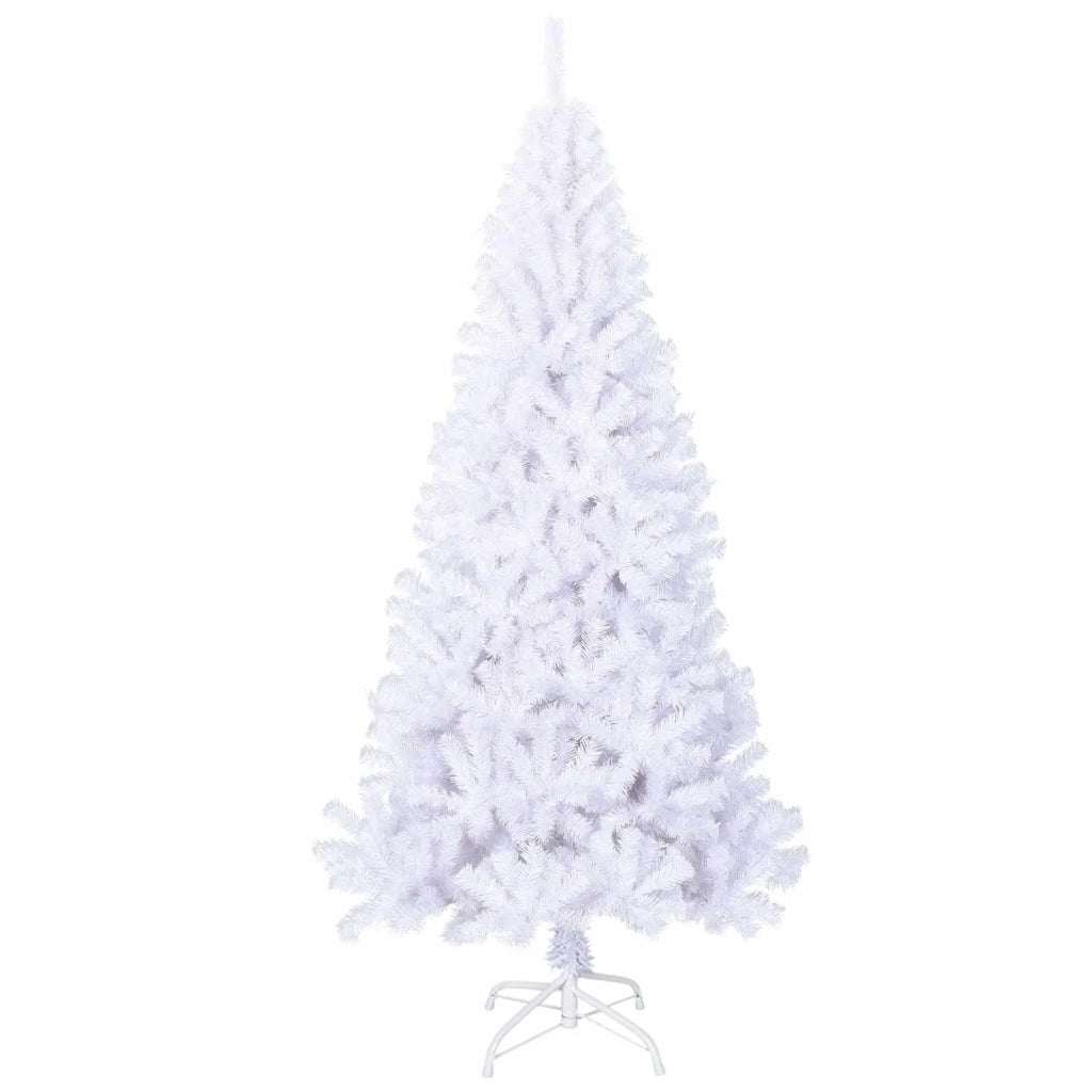 Albero di Natale Artificiale-Albero Natalizio Bianco 210 cm PVC e Acciaio 448034