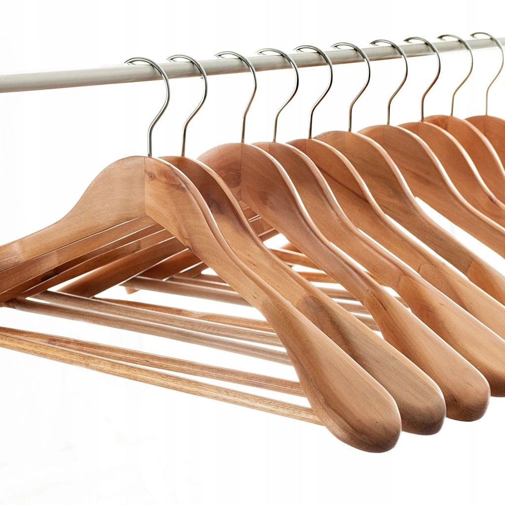 Grucce appendiabiti in legno KADAX, grucce per pantaloni per armadio, 3 pezzi